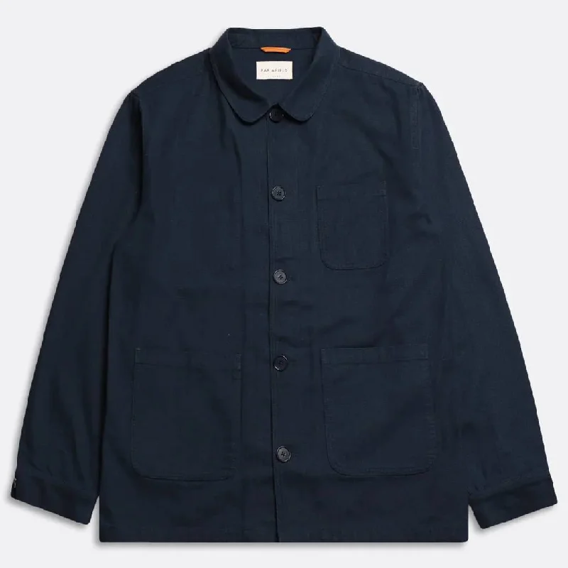 Navy/Iris Panama Twill Station Jacket