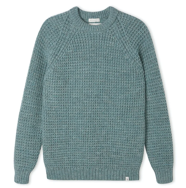 Seafoam Waffle Crew Neck Jumper