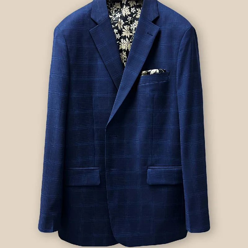 Westwood Hart Midnight Blue Plaid Windowpane Suit