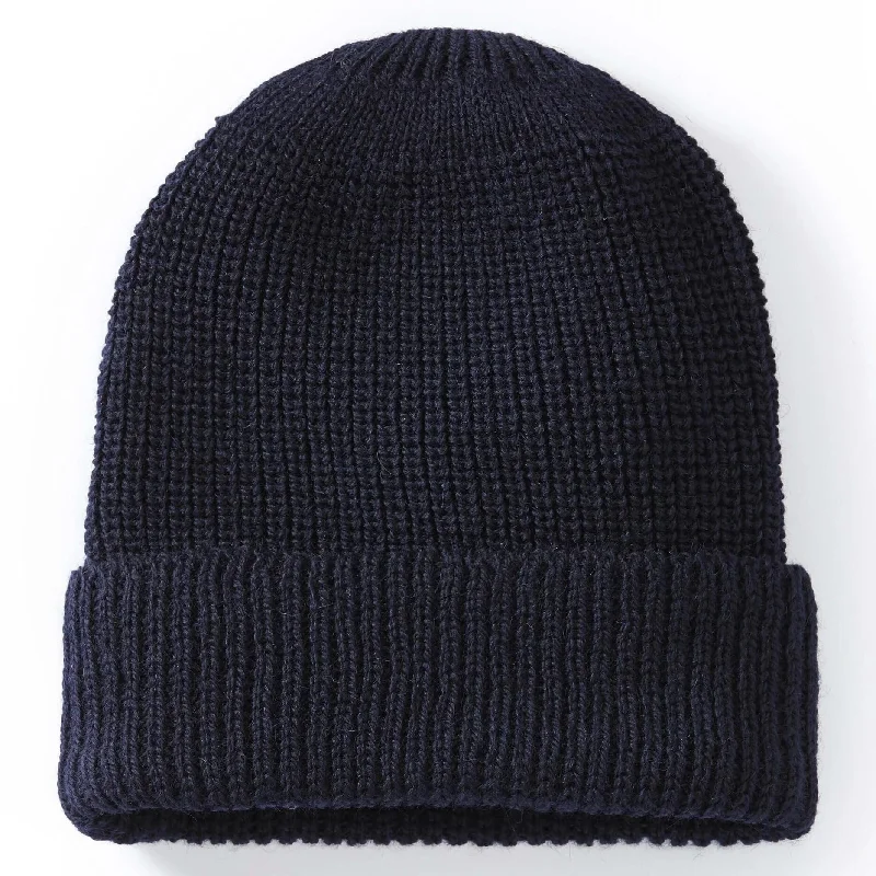 Navy Porter Ribbed Beanie