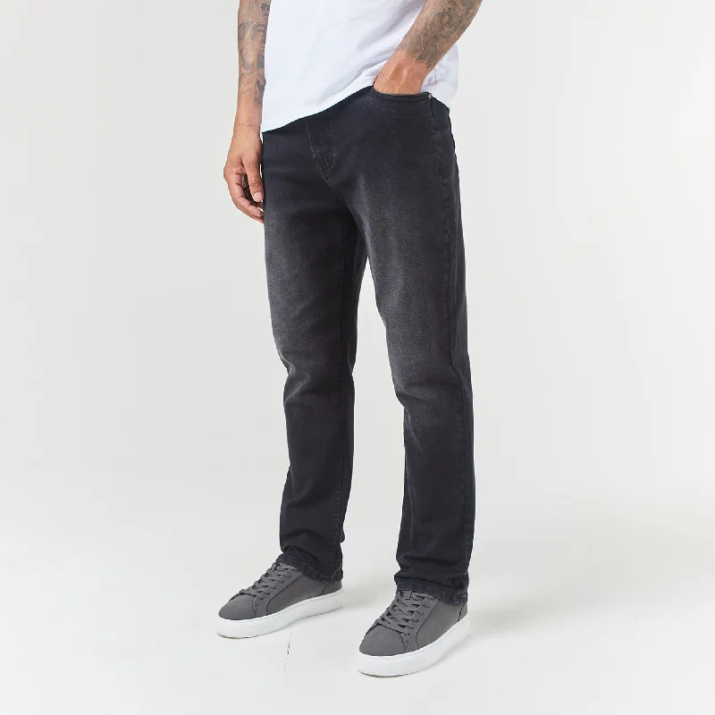 New Arrival Men's JeansStraight Leg Denim Jean | Black Wash