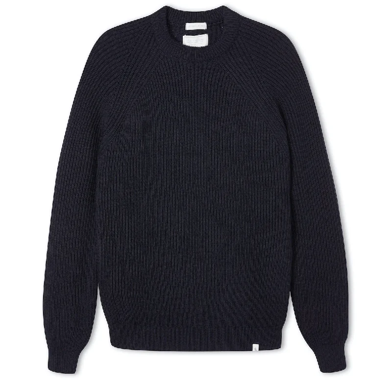 Navy Ford Wool Crewneck Jumper Sweater