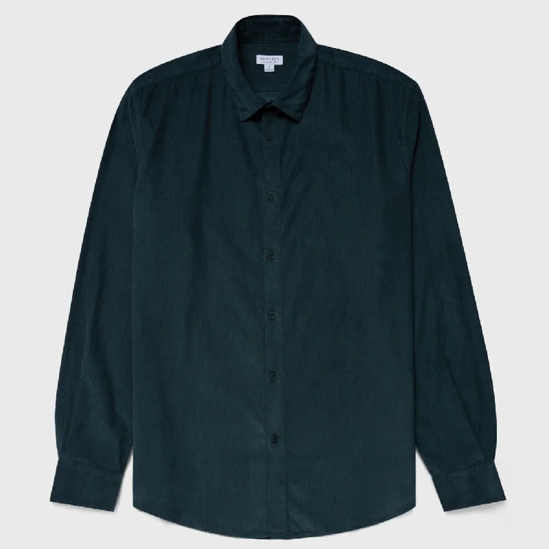 Peacock Fine Cord Cotton Shirt