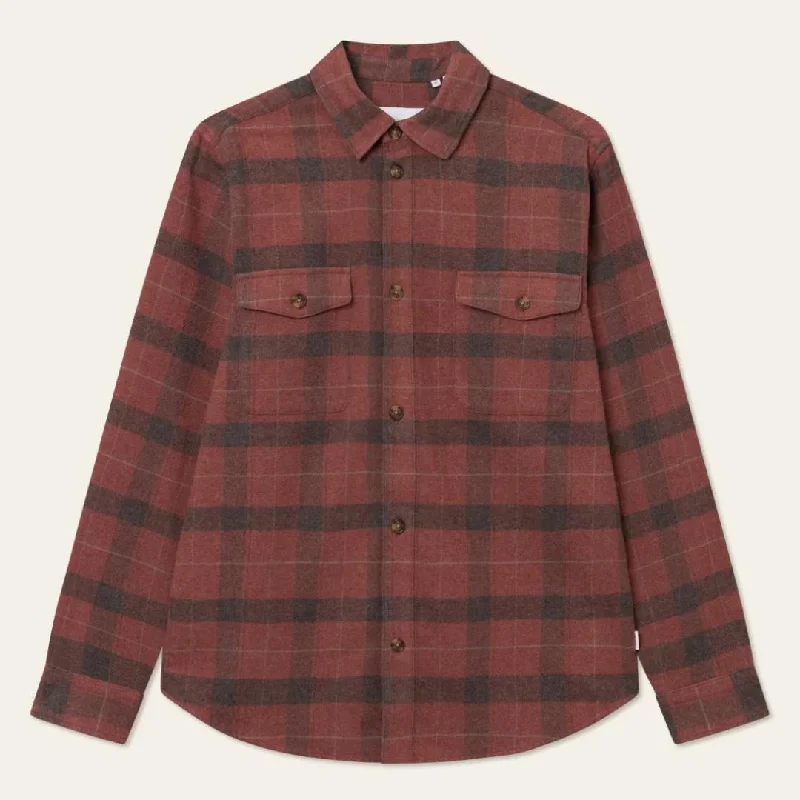 Brick and Coffee Lennon Flannel Check Overshirt