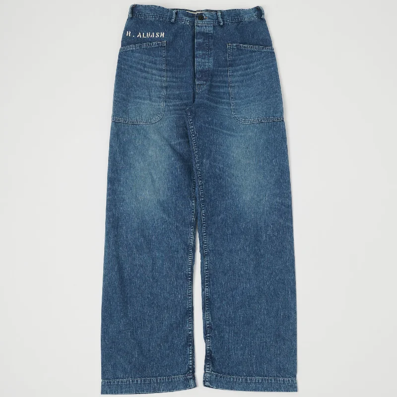 Men's Straight-Leg Jeans in Dark WashWarehouse & Co Washed Denim Loose Straight Seaman's Pant