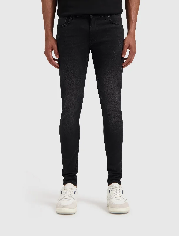 Men's Jeans with Fashionable RipsThe Dylan Super Skinny Jeans | Denim Dark Grey