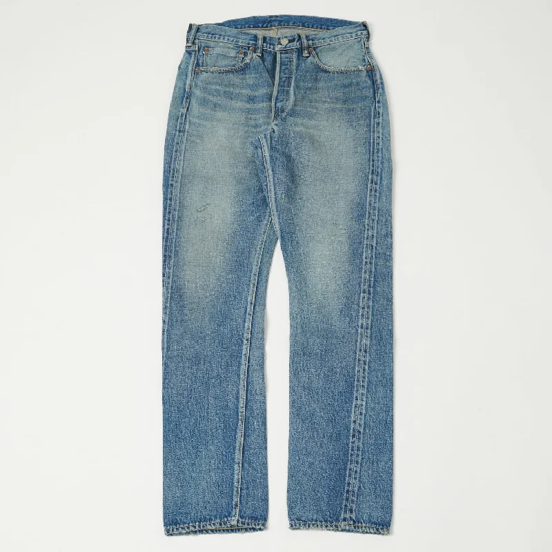 Men's Jeans with a Destroyed LookFull Count 1341-1110 13.7oz Slim Tapered Jean - Dartford Wash