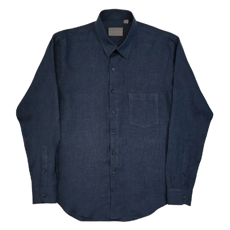 Deep Blue Linen Shirt