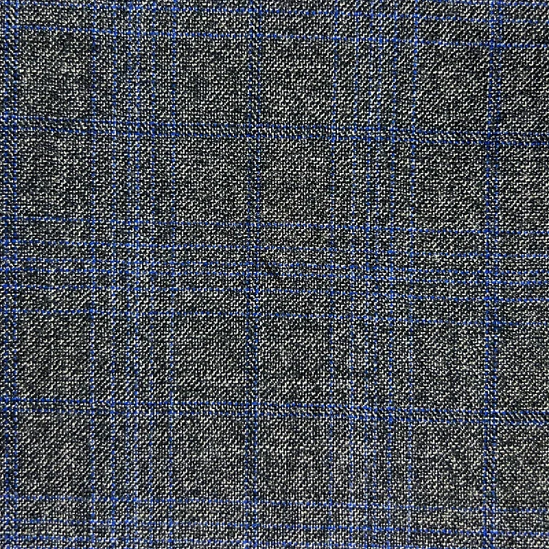 Westwood Hart Medium Grey Royal Blue Windowpane Bamboo Suit