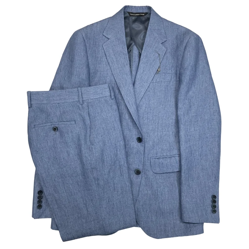 Cornflower Blue Two Button Linen Suit