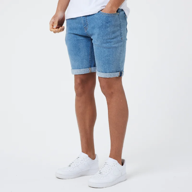 Men's Jeans with PocketsDenim Short | Light Blue Wash