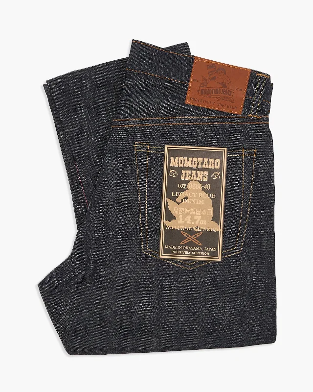 Latest Designer Men's JeansMomotaro 0605-40 Natural Tapered Mens Jeans - 14.7oz Zimbabwe Cotton Selvedge Legacy Blue Denim