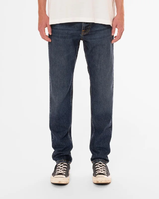 Men's Ripped JeansNudie Steady Eddie II Regular Tapered Mens Jeans - Blue Soil