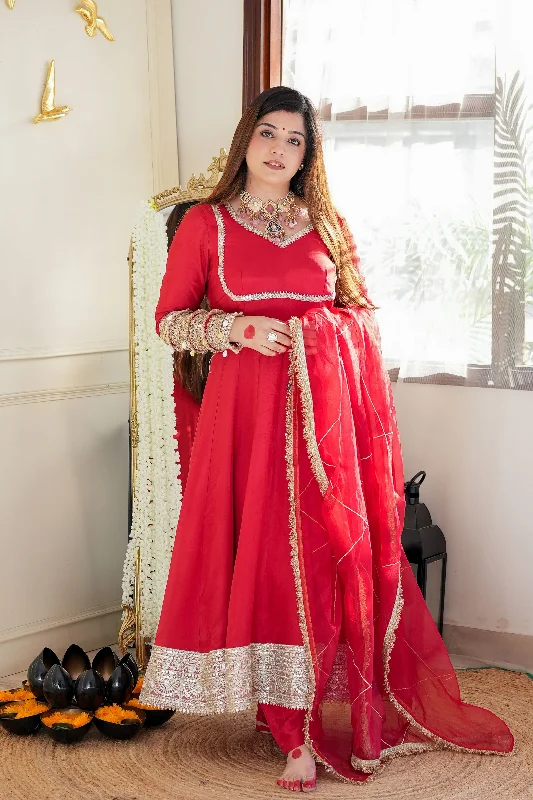 Hayaat Red Anarkali Suit Set