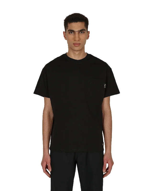 Men's Shirts with Convertible CollarsPocket T-Shirt Black