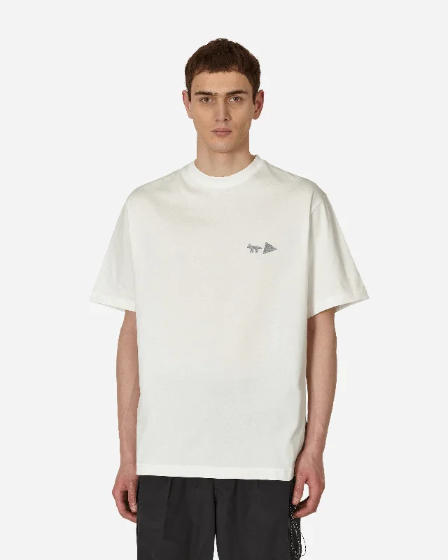 Men's Shirts with Patchwork SleevesMaison Kitsuné Dry Cotton Mountain T-Shirt Off White