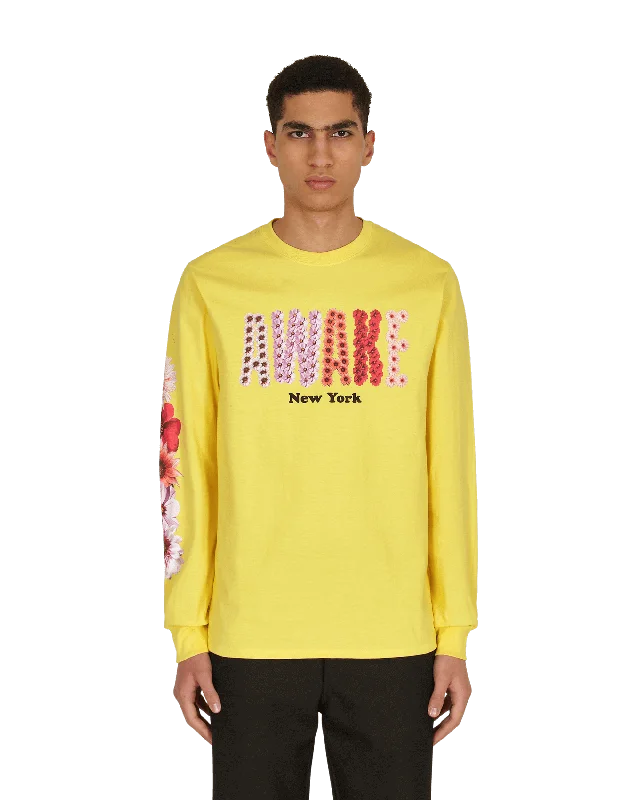 Men's Shirts with Scoop NecksBloom Logo Longsleeve T-Shirt Yellow