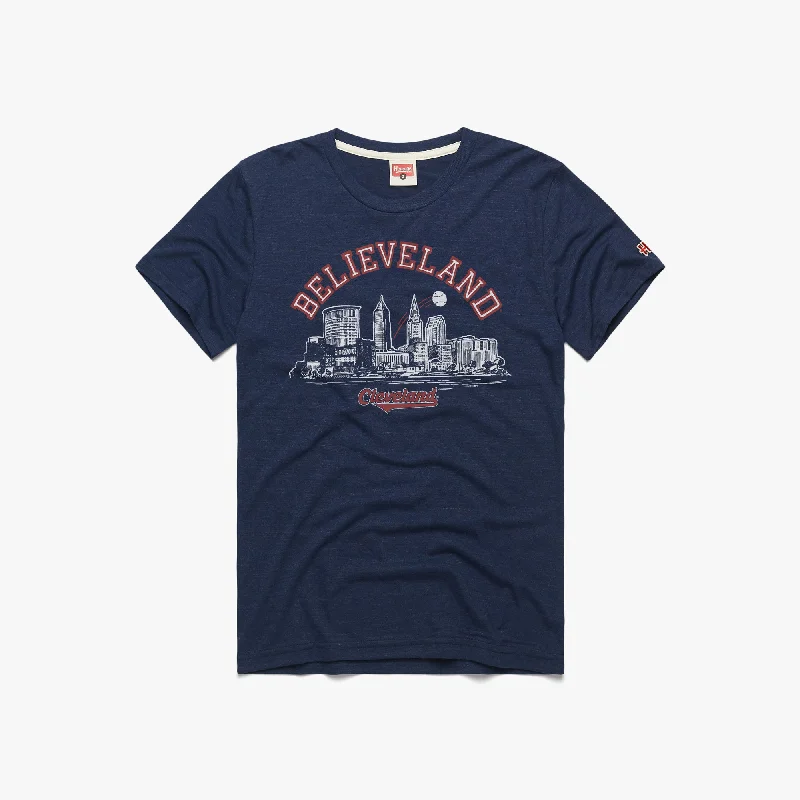 Men's Shirts with Button-Down PocketsBelieveland Cleveland Baseball