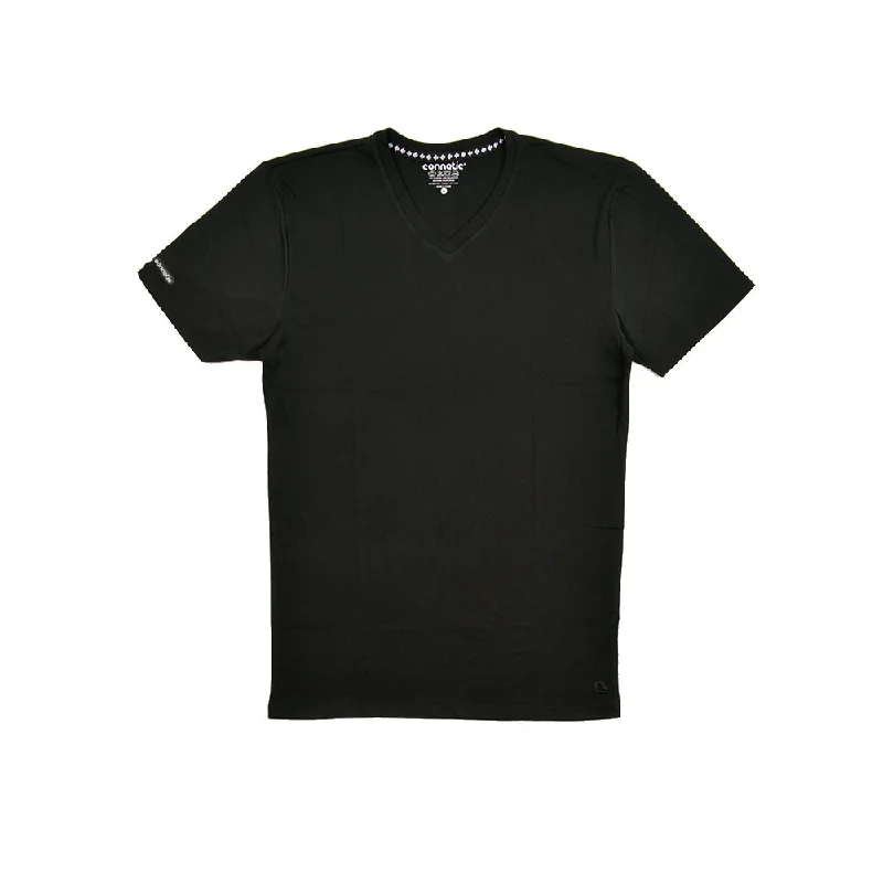 Lightweight Men's Linen ShirtsDeck Logo Premium V-neck - Black