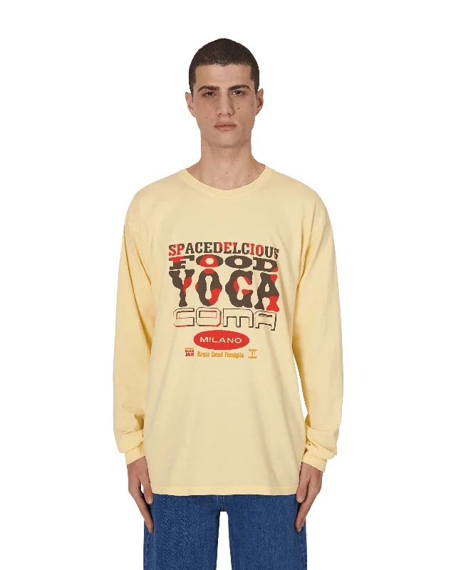 Men's Shirts with Floral PrintsSlam Jam x SPACEDELICIOUS Longsleeve T-Shirt Yellow