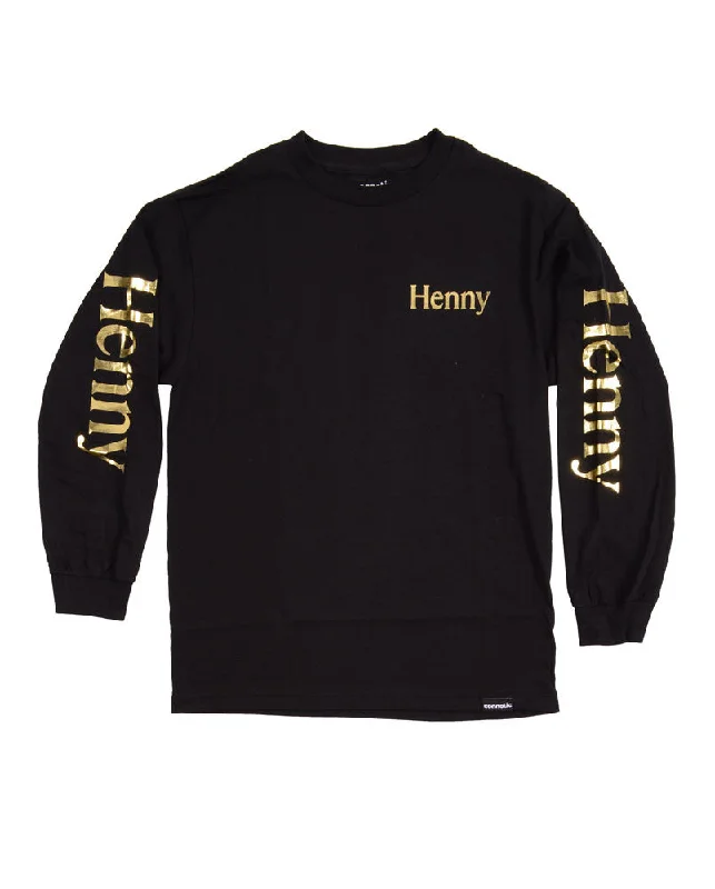 Men's Shirts with Scoop NecksHenny Logo Long Sleeve Tee