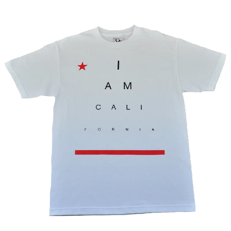 Men's Shirts with High NecksMens Cali I Am T-Shirt White