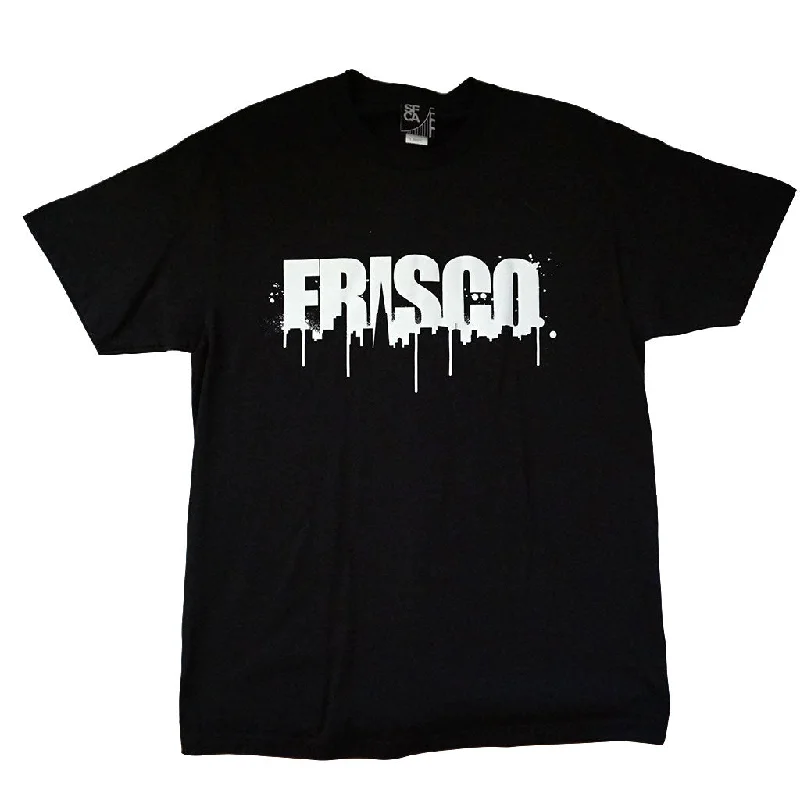 Men's Shirts with Full PlacketsMens SFCA Frisco Drips T-Shirt, Black with White