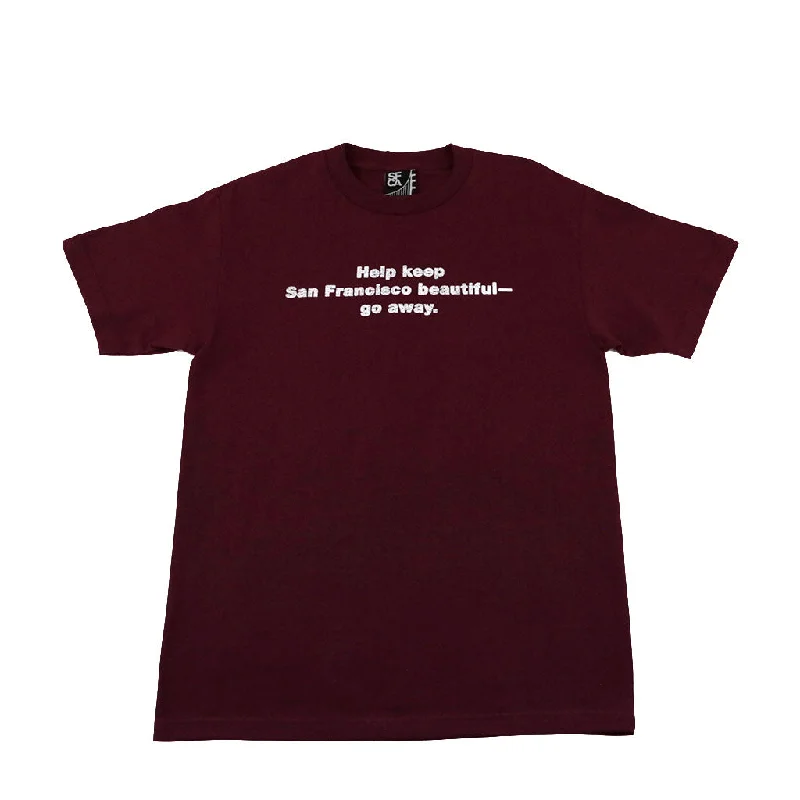 Men's Shirts with Drawstring WaistbandsMens SFCA Go Away T-Shirt Burgundy