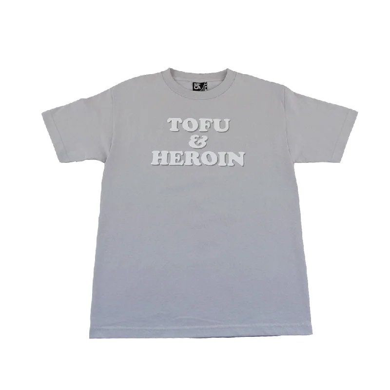 Men's Shirts with Hidden ButtonsMens SFCA Tofu & Heroin T-Shirt Silver