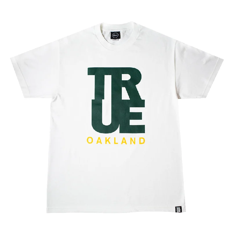 Men's Shirts with Surplice HemlinesMen's True Logo Oakland T-Shirt White