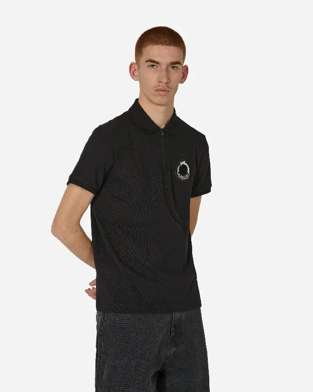 Warm Men's Fleece-Lined TopsYear of The Dragon Logo Patch Polo T-Shirt Black