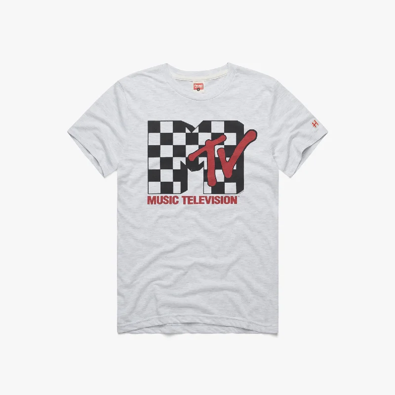 Casual Men's T-ShirtsMTV Checkered Logo