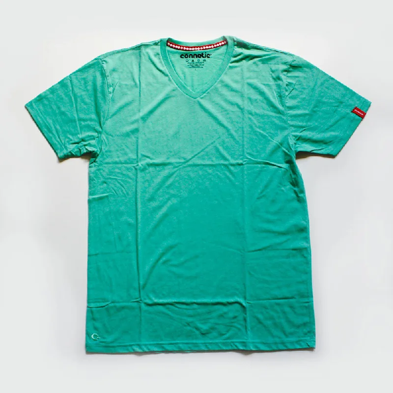 Men's Shirts with Pleated HemlinesPremium V-neck Tee - Mint