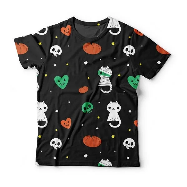 Men's Shirts with Mock NecksScary Cat T-Shirt