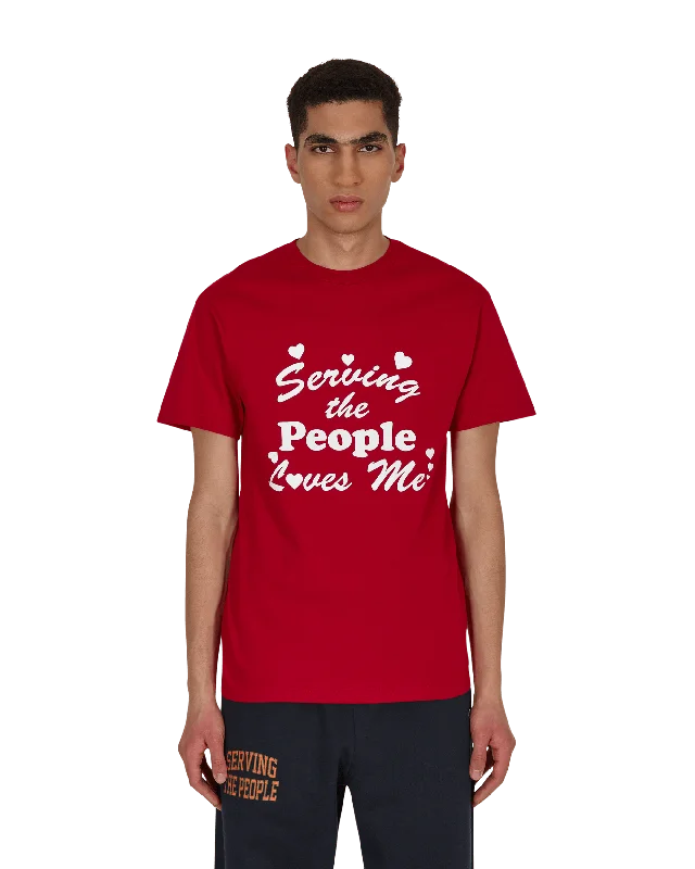 Men's Shirts with Embroidered DesignsLoves Me T-Shirt Red