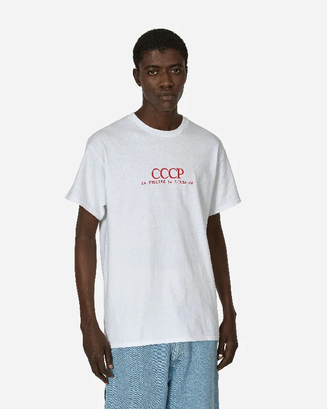 Men's Shirts with Contrast StitchingCCCP Fedeli Alla Linea 2024 Tour T-Shirt White