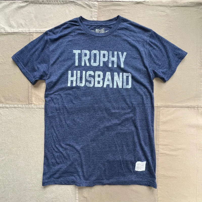 Men's Long-Sleeved ShirtsTrophy Husband T-shirt, Navy