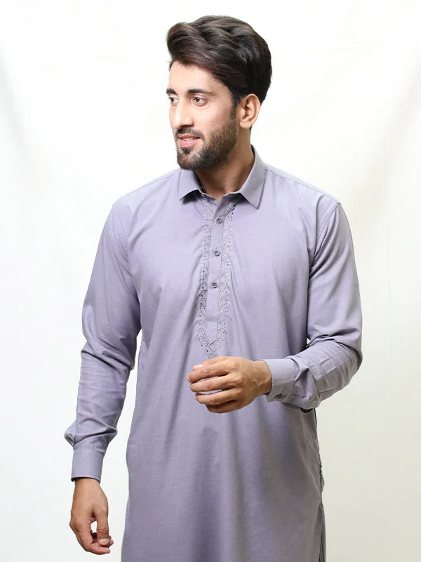 Men's Limited Edition Shirts for Exclusivity280 Men's Fall Kameez Shalwar Stitched Suit Purple