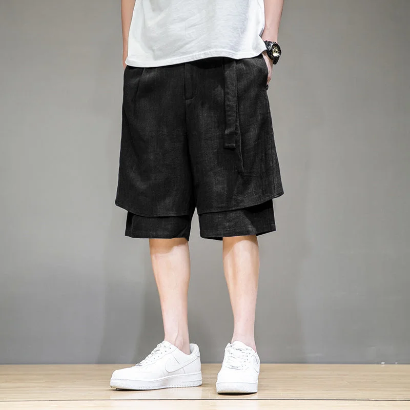 Men's Pants with Flat-Front Designs#A203-K15# 潮品休閒五分裤