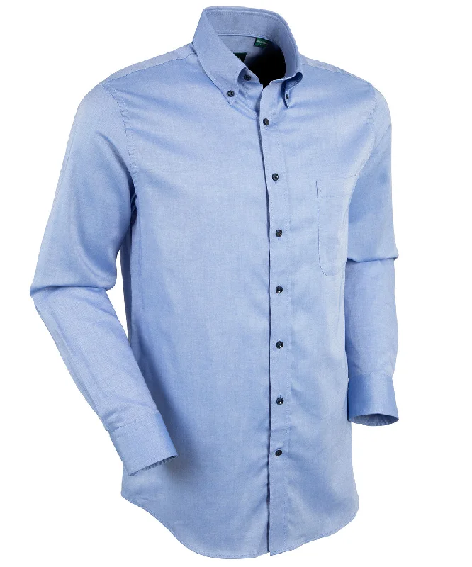 Men's Spread-Collar Shirts for a Bold StatementSignature Oxford Long Sleeve Sport Shirt with Contrast Buttons - Trim Fit