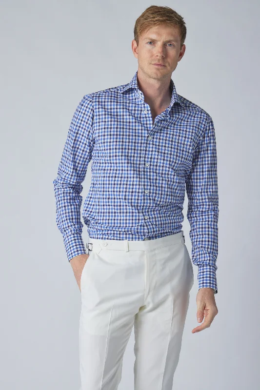 Casual Men's Button-Down ShirtsBlue/Navy Check Shirt