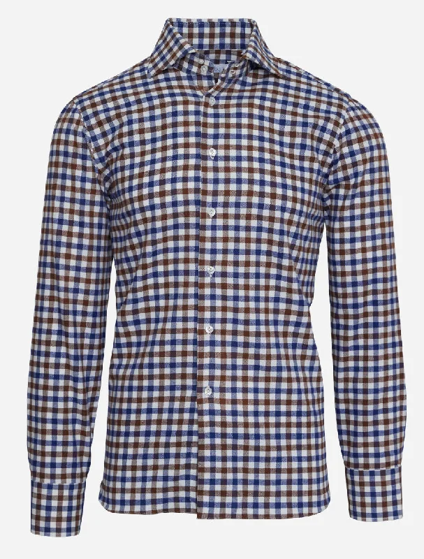 Men's Crew Neck T-Shirts for Everyday WearBrushed Twill Check Shirt