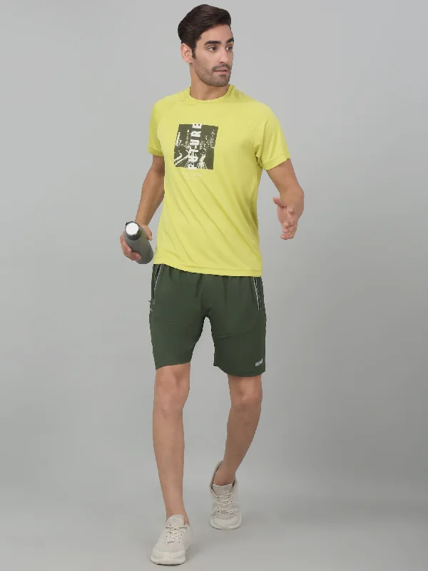 Men's Patterned Pants with StripesMen's Olive Green Solid Stretchable Activewear Shorts