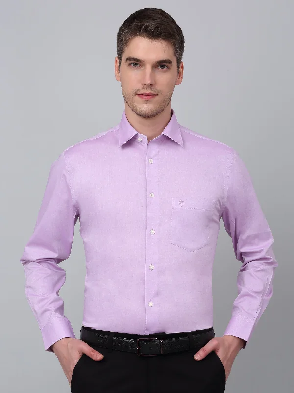 Men's Thermal Shirts for Winter WarmthMen's Purple Formal Plain Full Sleeve Shirt