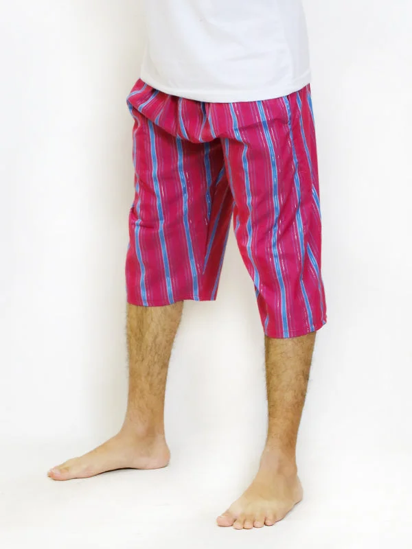 Men's Denim Shorts for SummerF Men's Short Checks Dark Pink