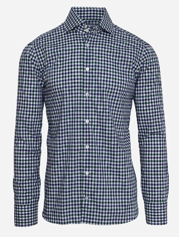 Men's Layering Shirts for Seasonal TransitionsGreen/Navy Check Shirt