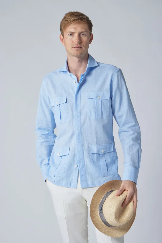 Men's Timeless Dress Shirts for Enduring StyleLinen Positano Shirt in Light Blue