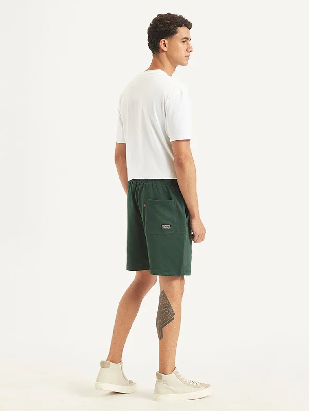 Men's Pants with Zippered PocketsMen's Green Regular Fit Shorts