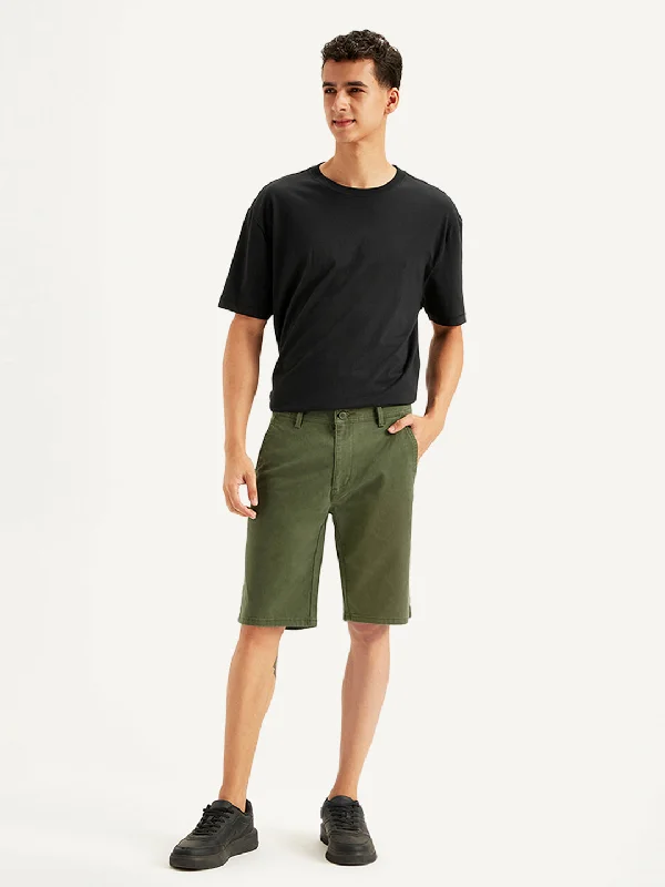 Men's Pants with SuspendersMen's Olive Regular Fit Shorts