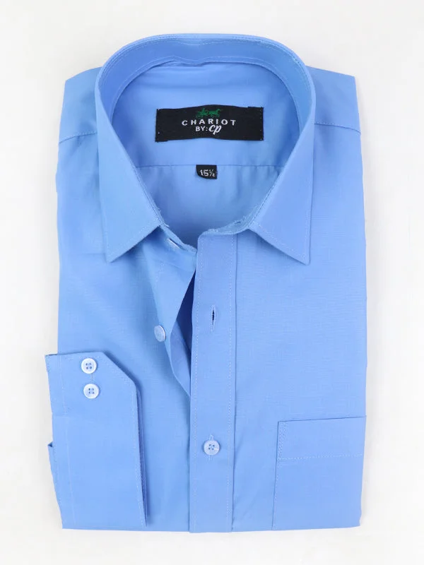 Men's Striped Shirts for a Maritime TwistSky Blue Plain Formal Dress Shirt For Men AZ MFS63